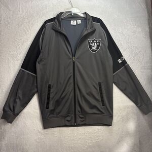 Oakland Raiders NFL team apparel zip up jacket Large And Tall